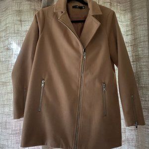 Missguided Camel Moto Peacoat